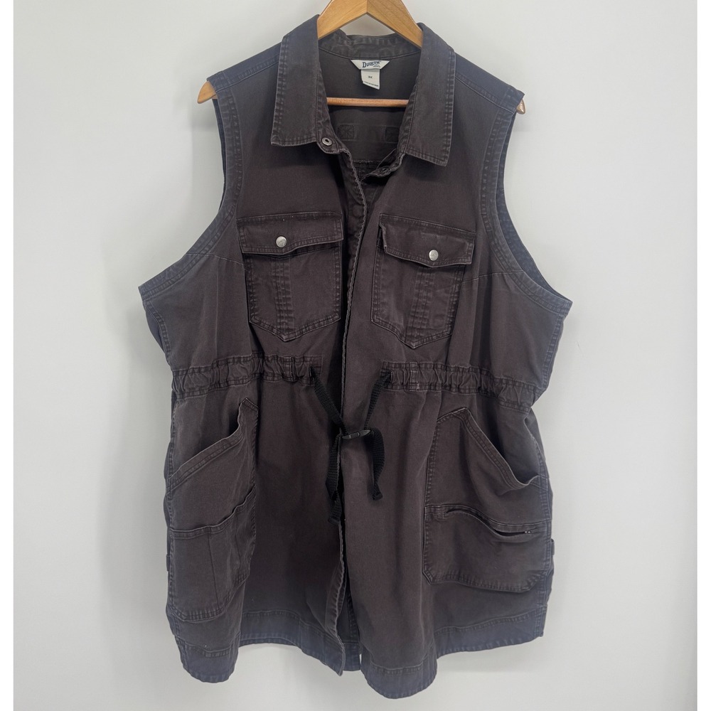 Duluth Trading Co Rootstock Gardening Vest Womens 3X Utility Cargo Grey Gorpcore
